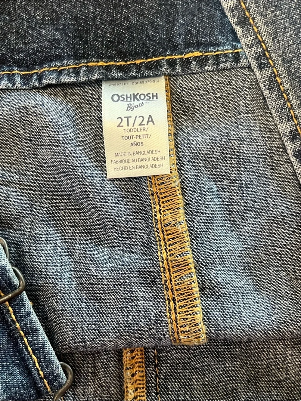 OshKosh B'gosh Classic Denim Button-Front Overall Dress - Blue